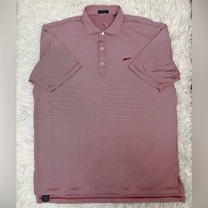 TURTLESON CARTER‎ STRIPE PERFORMANCE MENS POLO SIZE XL RED AND WHITE STRIPE
